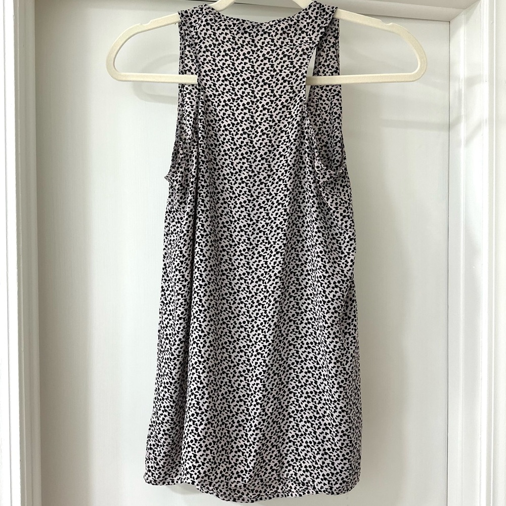 CAbi Black and White Leopard Print Racerback Tank Top, Size S - Picture 7 of 9